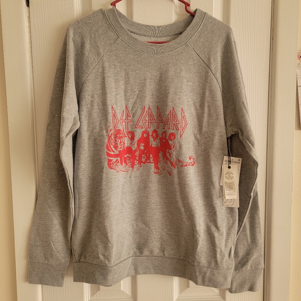 NWT Nordstrom Gray Sweatshirt Def Leppard Medium